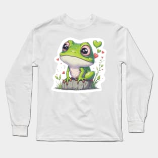 Minimal Cute Baby Frog Long Sleeve T-Shirt